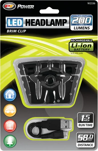 Vista 8 de Performance Tool W2336 - Luz LED con clip para sombrero para iluminación manos libres con batería recargable y cabeza ajustable
