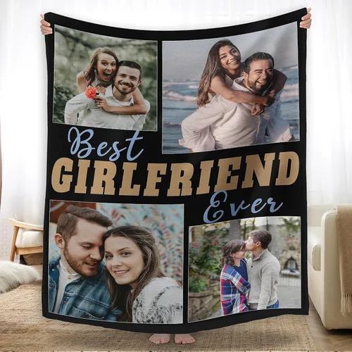 Vista 14 de YESCUSTOM Manta de fotos personalizada con tus fotos y textos, fabricada en Estados Unidos, regalo para esposas amigas para vacaciones, cumpleaños