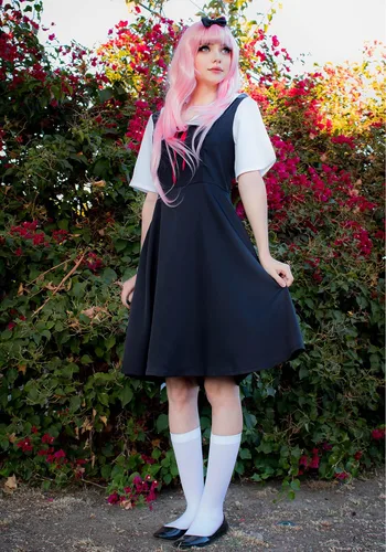 Vista 6 de DAZCOS Disfraz de cosplay para mujer, uniforme escolar, color negro y blanco
