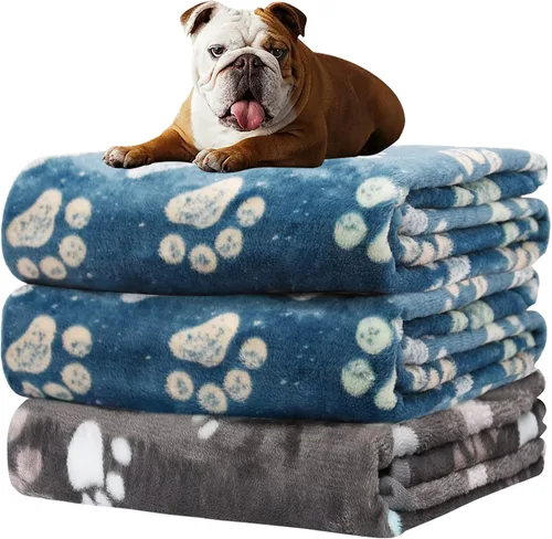 Vista 28 de Rezutan 1 paquete de 3 mantas para perros grandes, 41x31 pulgadas para mantas suaves y mullidas para mascotas y gatos de tamaño mediano, reversibles