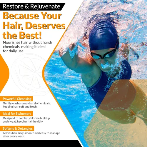 Vista 6 de Zealios Acondicionador Swim & Sport de 8 onzas – Acondicionador para el cabello sin sulfato, tratamiento capilar para nadadores y atletas