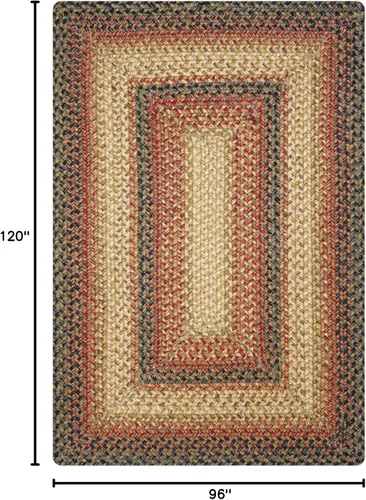 Vista 152 de Homespice Apple Pie - Alfombra ovalada roja de 2 x 3 pies, alfombra de cocina trenzada para decoración primitiva y rústica, reversible, yute sin