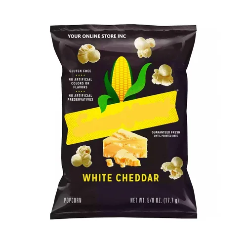 Vista 3 de QT Limited Palomitas de maíz cheddar blanco, 0.625 onzas, 10 unidades, 0.06 onzas (paquete de 10)