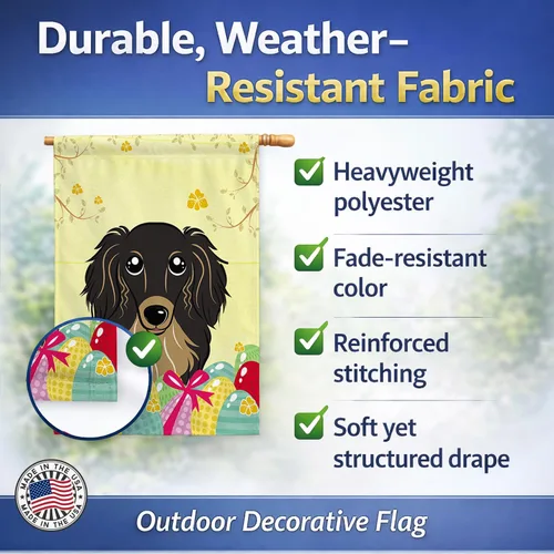 Vista 501 de Caroline's Treasures BB1923GF Bandera decorativa para jardín con diseño de Border Collie, para caza de huevos de Pascua, para jardín, jardín, patio
