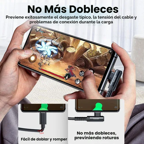 Vista 3 de Cable de carga USB C a USB C (3.3 pies, paquete de 2), cable de carga tipo C de 60 W, cable de carga rápida de ángulo recto USBC a USBC para iPhone
