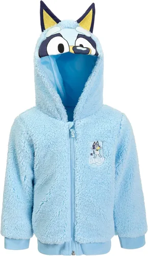 Vista 3 de Bluey Bingo Cozy Sherpa - Sudadera con capucha para cosplay con cremallera para niños pequeños