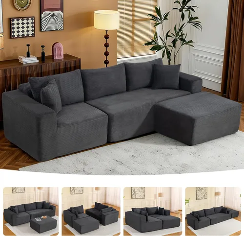 Vista 14 de Nuevo Sofá Seccional Modular Cloud Couch 2025 de 108", Sofá Seccional Modular con Chaise en Forma de L, Sofá Seccional Modular de Asiento Profundo