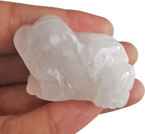 Vista 11 de Figura de cristal de rana con piedras preciosas de obsidiana negra, pequeña tallada a mano, estatua de cristal curativo, escultura de animales