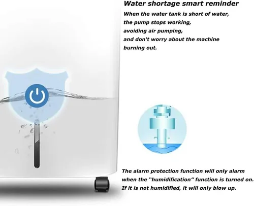 Vista 8 de Ventilador de refrigeración por evaporación, con control remoto, enfriador de aire portátil sin aspas, ventilador eléctrico y humidificador