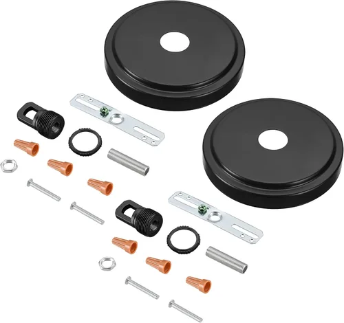 Vista 7 de Aspen Creative 21508-11 - Kit de lámpara de araña de transición y toldo con bucle para cuello, bronce aceitado, diámetro de 5-1/2 pulgadas, orificio