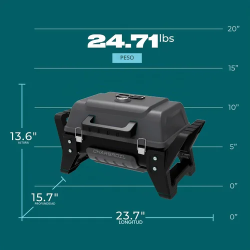 Vista 5 de Parrilla a gas portátil Charbroil Grill2Go X200, gris oscuro - 25409200