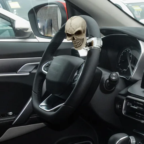 Vista 7 de Pomo Giratorio Impulsor para Volante Perilla Brody con Forma de Calavera Mango de Asistencia Giratorio para Automóvil se Adapta a la Mayoría de Beige