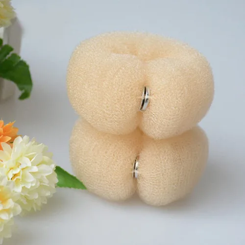 Vista 3 de Moldeador de donas grande, 6 piezas para hacer moños de cola de caballo, moño, moño de dona, bandas elásticas para el cabello, moldeador de donas