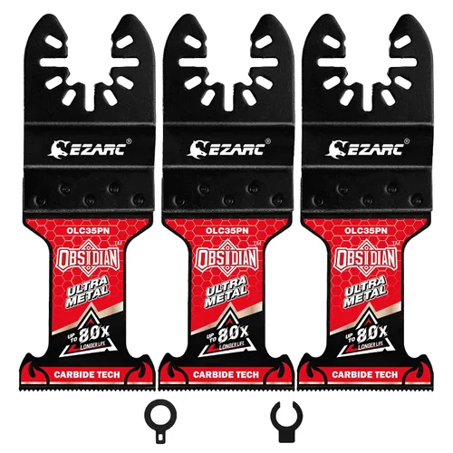Vista 9 de EZARC Hojas de sierra oscilantes de carburo para metal endurecido, paquete