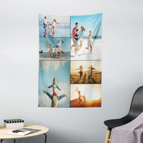 Vista 6 de Ambesonne Tapiz personalizado con fotos, ultra suave satén para colgar en la pared para dormitorio, sala de estar, dormitorio, decoración para todas