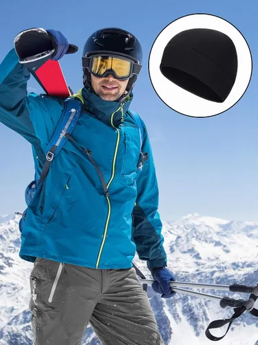Vista 6 de 4 gorras de calavera para hombre, gorro de forro polar suave, grueso, resistente al viento, para exteriores, para mujer