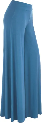Vista 56 de Made By Johnny Pantalones palazzo elásticos de pierna ancha para mujer, lisos, casuales, cómodos