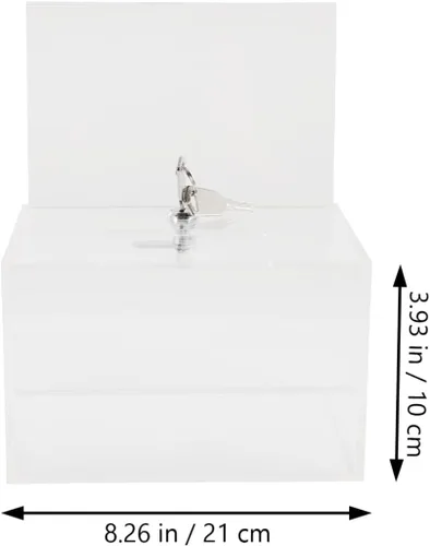 Vista 6 de GANAZONO Caja de donación transparente con candado, caja de sugerencia, caja de sugerencia, caja de comentarios, almacenamiento de cartas de queja