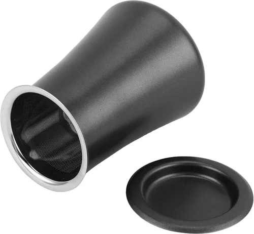 Vista 5 de Tamiz de café de acero inoxidable, tamiz de tamiz de café en polvo, contenedor de filtro de café en frío, accesorios para hacer café (negro)