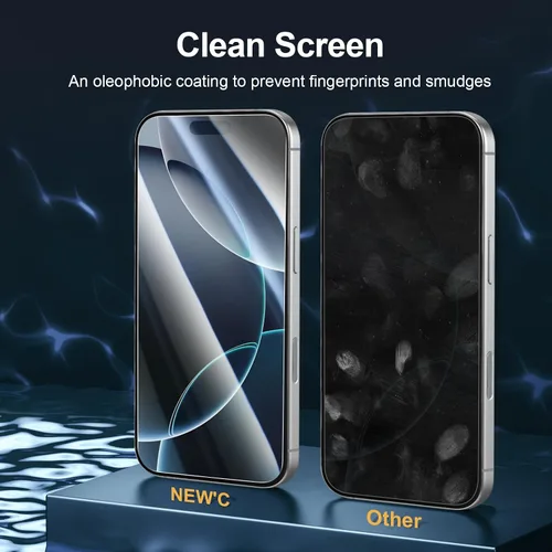 Vista 136 de NEW'C Paquete de 3 protectores de pantalla de privacidad para iPhone Air/iPhone 17 Air (6.5 pulgadas), película de vidrio templado antiespía