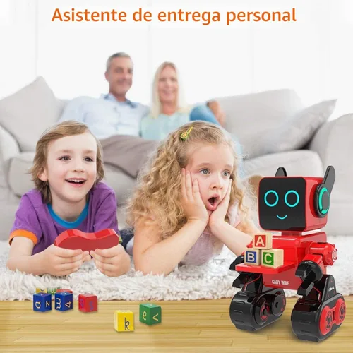 Vista 4 de Robots para niños, robot de control remoto, luz LED interactiva inteligente, habla, movimientos de baile, banco de monedas integrado, programable