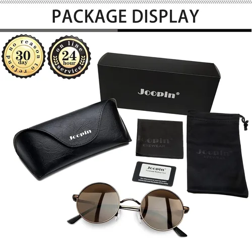 Vista 6 de Gafas de sol Joopin polarizadas, estilo Lennon, redondas, gafas de sol estilo hippy redondas para mujer y hombre