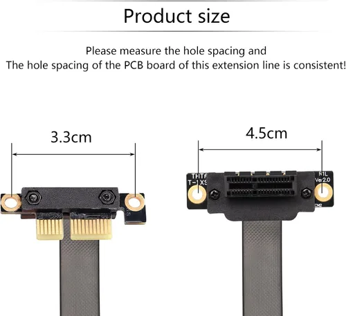Vista 2 de SinLoon Cable de extensión PCIE 3.0, cable de extensión 36PIN 1X, tarjeta de extensión PCI Express 1X, para chasis 1U, 2U (3.9 in, negro)