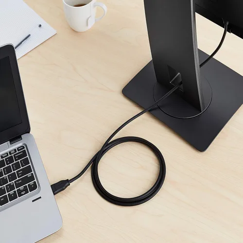 Vista 7 de Amazon Basics Cable DisplayPort 1.2, 21.6Gbps de alta velocidad, 4K @60Hz, 2K @165Hz, chapado en oro, 6 pies, negro