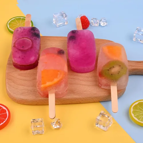 Vista 6 de WMKGG Juego de moldes de silicona para paletas, 2 piezas de moldes para helado con 50 palitos de madera para pastelitos, paletas de hielo, Azul