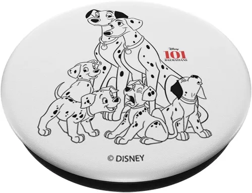 Vista 2 de Disney PopSockets de 101 dálmatas con pila de perro intercambiable PopGrip