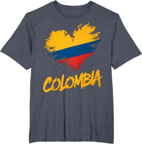 Vista 66 de Camiseta con la bandera del corazón de Colombia