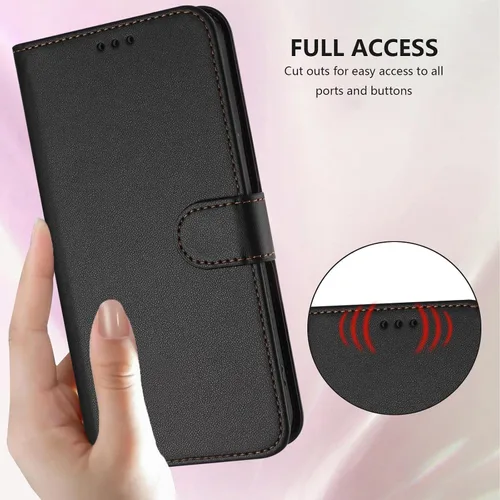 Vista 5 de Funda abatible compatible con Realme P1 Pro, compatible con Realme 12 Pro 5G / 12 Pro Plus 5G 【Correa con cordón】【Cartera con ranura