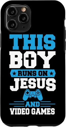 Vista 29 de This Boy Runs On Jesus and Video Games Christian Gamer Case for iPhone 17