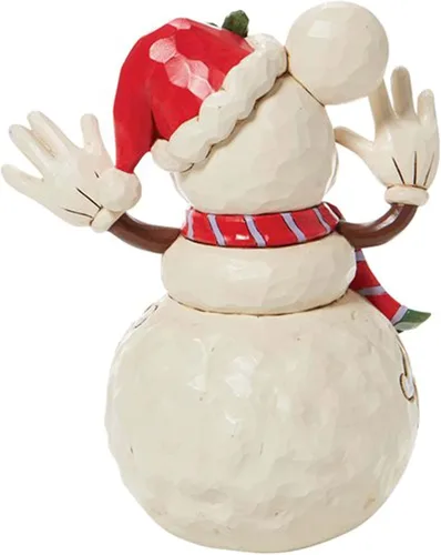 Vista 3 de Enesco Disney Traditions by Jim Shore Figura de Mickey Mouse Snowman Snowy Smiles - 6.75 pulgadas, multicolor