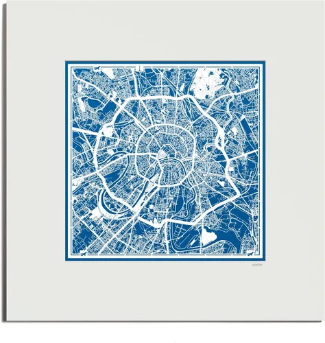 Vista 32 de O3 Design Studio Mapa de corte de papel de París, color negro mate, 20 x 20 pulgadas, arte en papel