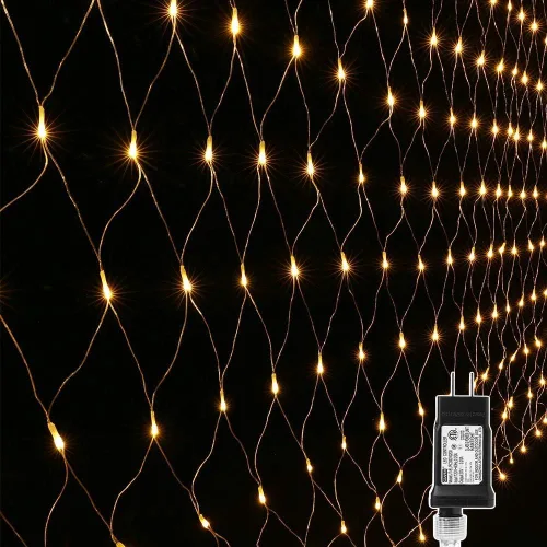 Vista 11 de LYHOPE 12 x 1,5 m, 360 luces LED en red de Navidad, 8 modos de bajo voltaje, luces decorativas en malla de Navidad para árboles de Navidad Varios