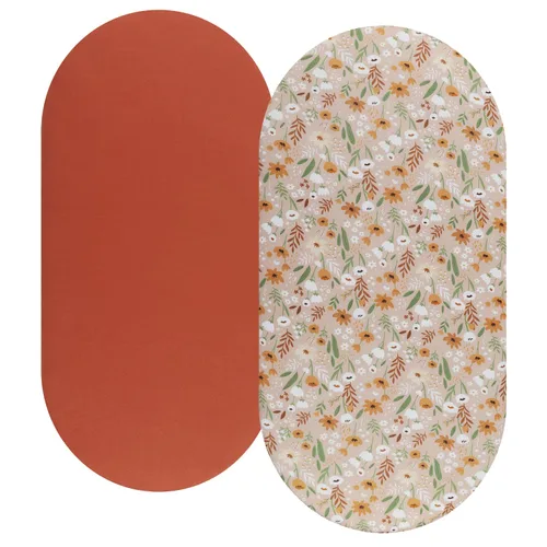 Vista 16 de Juego de sábanas de moisés, paquete de 2 sábanas bajeras ajustadas, elásticas ultra suaves, para colchón de cuna rectangular ovalada de reloj