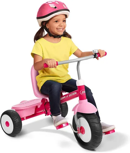 Vista 2 de Radio Flyer Deluxe Steer & Stroll Trike, Sencillo, Rosado