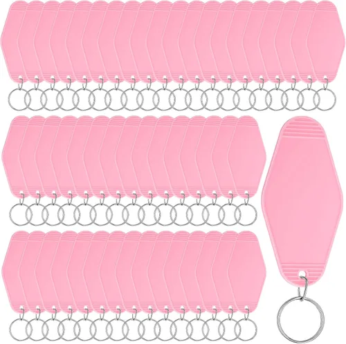 Vista 12 de Pinkunn 50 piezas de llavero de motel en blanco sublimación vintage llavero de hotel en blanco a granel para manualidades DIY ornamento