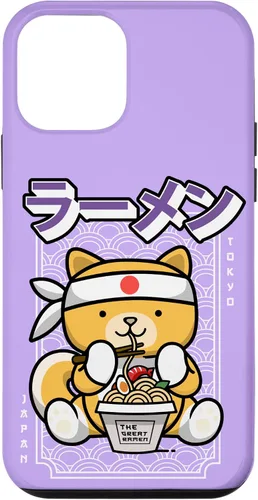 Vista 12 de Funda Kawaii para iPhone 15 Ramen Dog Shiba Ramen Fideos Estilo Japonés