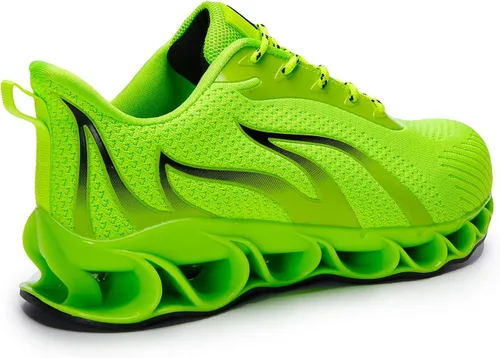 Vista 6 de DREAM HORSE Zapatos de trabajo indestructibles con punta de acero para hombres, zapatos de seguridad de malla ligera, zapatos de construcción