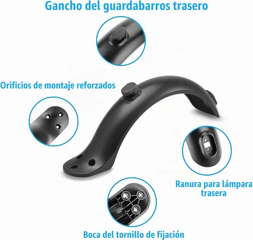 Vista 3 de Guardabarros trasero para scooter, soporte de repuesto para guardabarros, compatible con Xiaomi 1S / M365 / Pro