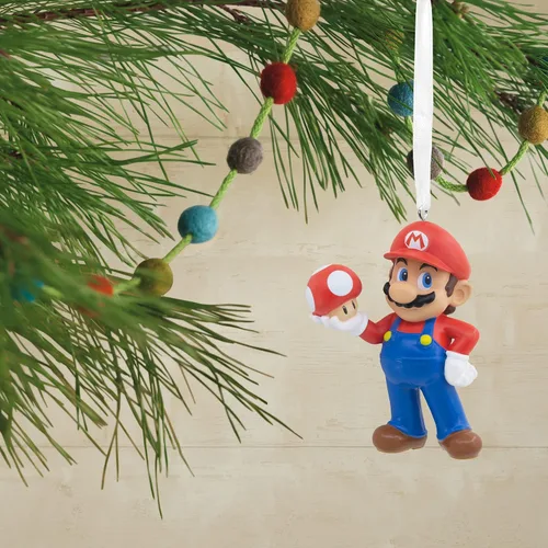 Vista 5 de Hallmark Nintendo Super Mario - Adorno navideño de Super Mushroom