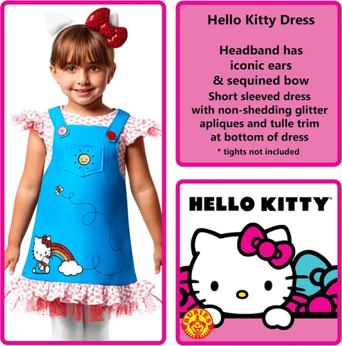 Vista 3 de Rubie's Disfraz de Hello Kitty para niños pequeños, como se muestra, 4T