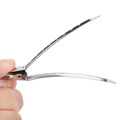 Vista 3 de Hedume Paquete de 200 pinzas para el pelo con agujeros, 3.5 pulgadas de metal inoxidable para rizos de cocodrilo para salón y mujeres y niñas