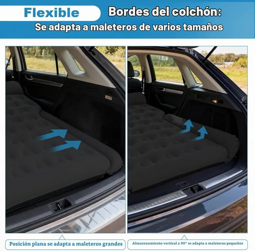 Vista 6 de Colchón de aire SUV, cama inflable para coche, negro Colchón de aire grueso para automóvil, a prueba de fugas, cómodo y duradero, cama de coche