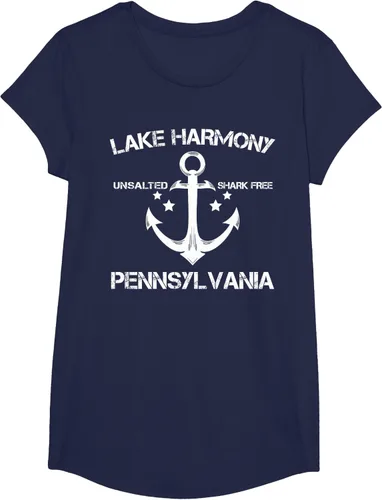 Vista 27 de Playera divertida de Lago Harmony Pennsylvania para acampada o pesca Negro