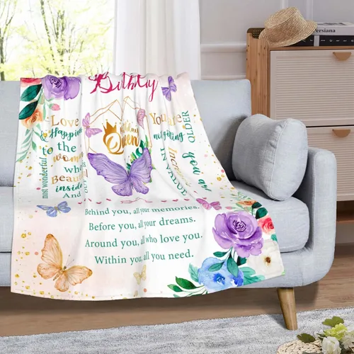 Vista 2 de Regalos de cumpleaños para mujeres, regalos de feliz cumpleaños para mujeres, manta decorativa de amistad de 50" x 60", las mejores ideas de regalos