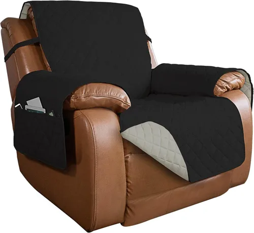 Vista 189 de PureFit - Funda de sofá acolchada reversible, protector de muebles impermeable, funda de sofá lavable con espuma antideslizante y correas elásticas