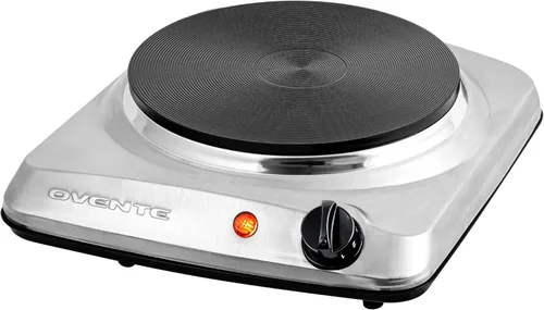 Vista 5 de OVENTE Quemador doble eléctrico para encimera, placa de cocina de 1700 W con placas calientes de hierro fundido de 7.25 pulgadas y 6.10 pulgadas